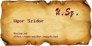 Ugor Szidor névjegykártya